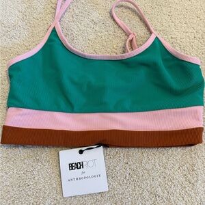 Beach Riot Pink and Green Bikini Top